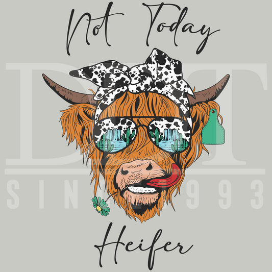 Animals - Not Today Heifer - DTF Transfer