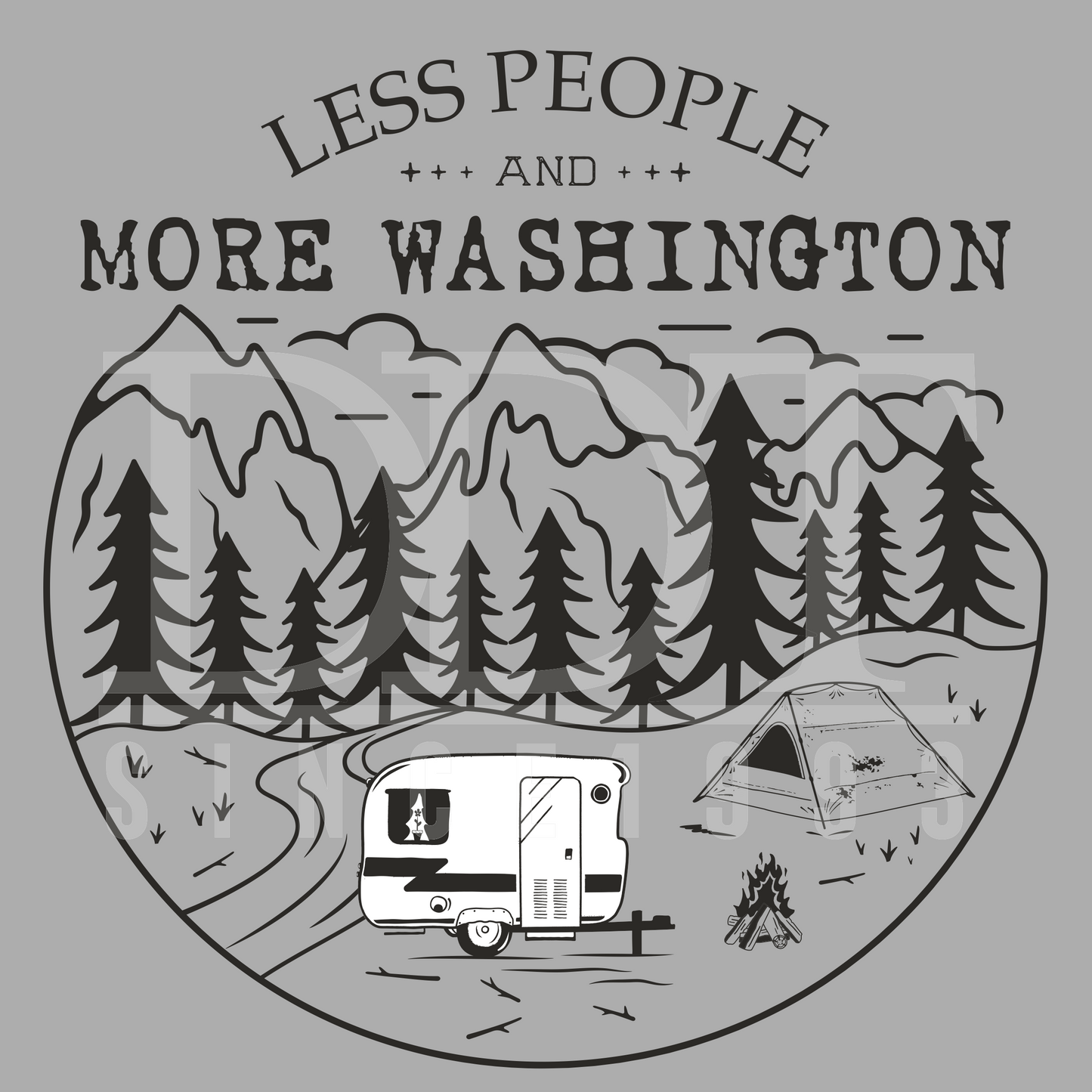 States - Washington - Less People And More Washington - DTF Transfer